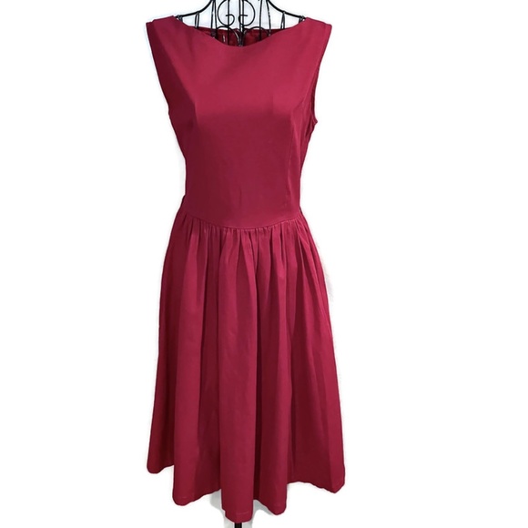 Lindy Bop Dresses & Skirts - Lindy Bop Red Pleated Bombshell Pinup Retro Dress Sleeveless Lined Size M